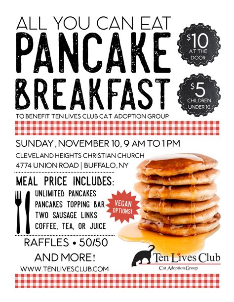 All You Can Eat Pancake Breakfast — Ten Lives Club