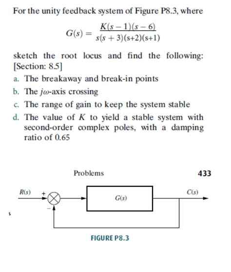 Solved For The Unity Feedback System Of Figure P Where Chegg