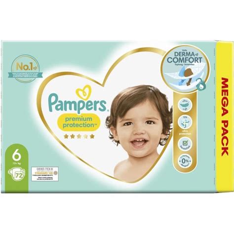 Couches Bébé Pampers Premium Protection Taille 6 11 16 kg Carton 72