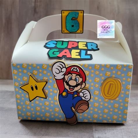 Super Mario Bros Gable Boxes 12ct Party Favor Boxes Super Mario Favors Super Mario Candy Box