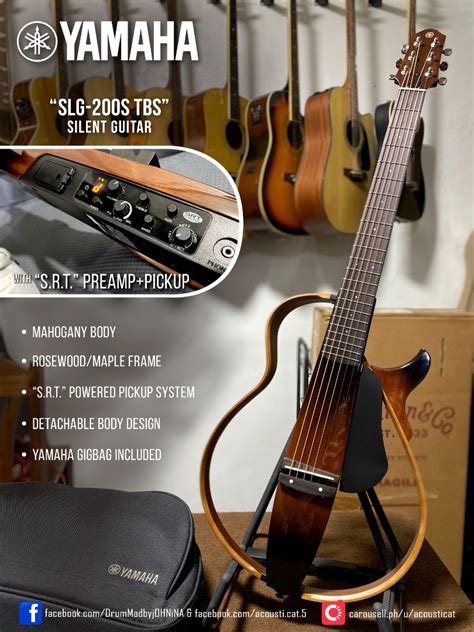 Yamaha SLG 200S TBS Silent Guitar Hobbies Toys Music Media