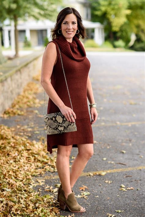 Fall Sweater Dress Outfit With Booties Jo Lynne Shane