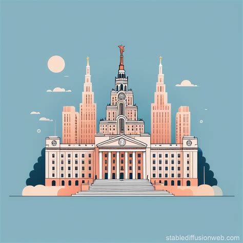 Minimalist Moscow State University Logo | Stable Diffusion Online