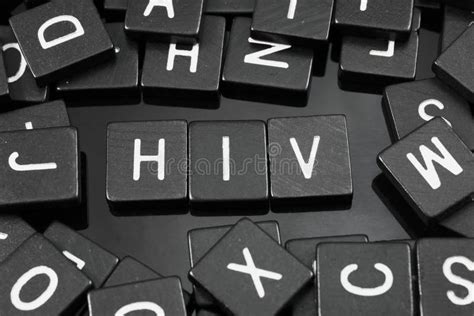 Black Letter Tiles Spelling The Word X Hiv X Stock Photo