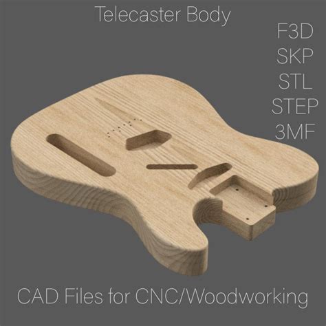 Telecaster Electric Guitar Body F3d Skp Stl Step 3mf Etsy