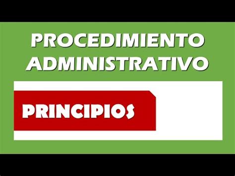 PRINCIPIOS DEL PROCEDIMIENTO ADMINISTRATIVO