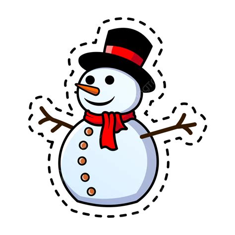 Adesivo 2d De Boneco De Neve Vetor PNG Adesivo Boneco De Neve