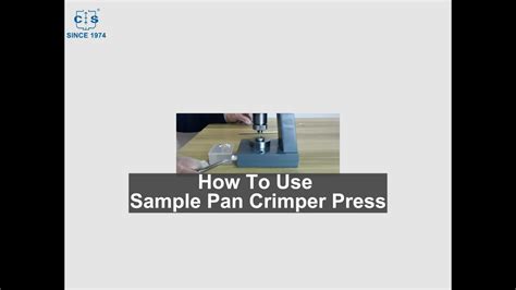 How To Use Standard Sample Pan Crimper Press Mettler Toledo Ta Netzsch