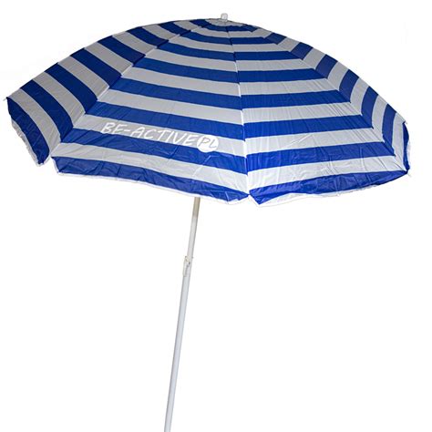 Parasol ogrodowy plażowy składany na balkon 180cm Paski biało