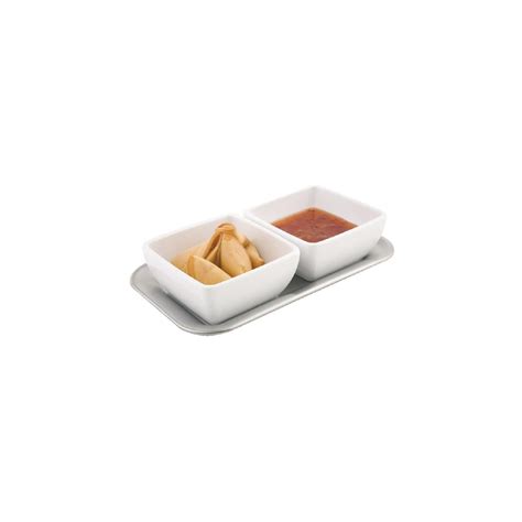 Plateau Inox Rectangulaire Pour 2 Bols Ou Raviers APS