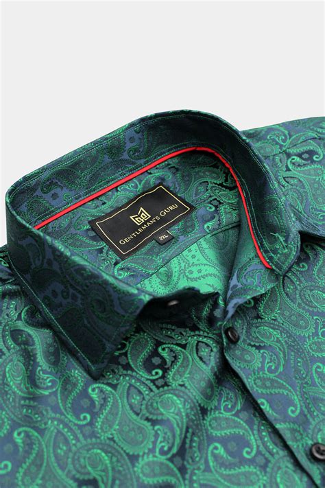 Men S Green Paisley Shirt Gentleman S Guru