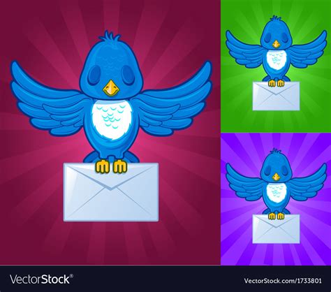 Bird with messages Royalty Free Vector Image - VectorStock