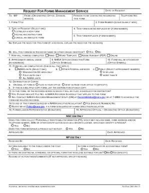 Fillable Online Na Form Request For Forms Management Service