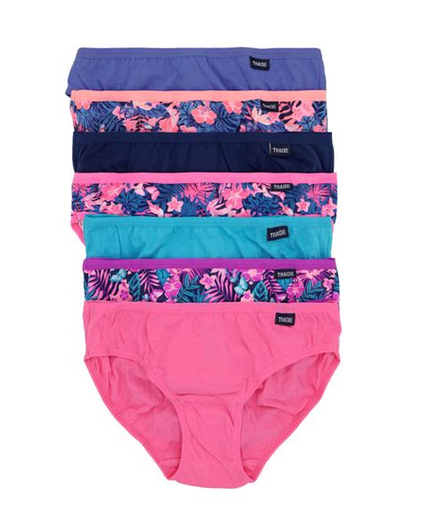 Girls Tradie 7 Pack Cotton Underwear Bikini Mixed Briefs Oasis Sb7