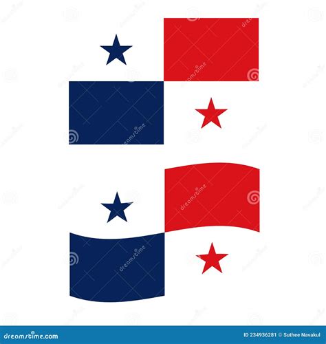 Bandera De Panama Sobre Fondo Blanco Bandera Nacional De Panama