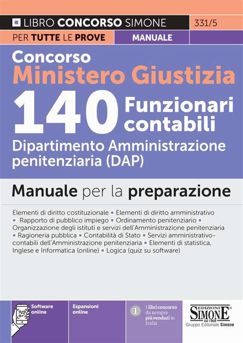 Concorso Ministero Giustizia 140 Funzionari Contabili Dipartimento