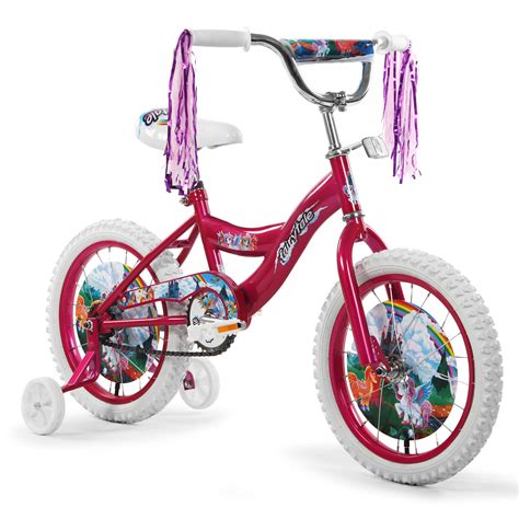 ZycleFix Unicorn Pink Girls BMX Bike 16-inch Frame with Safety Reflectors, Pink, Ages 4 - 8 ...