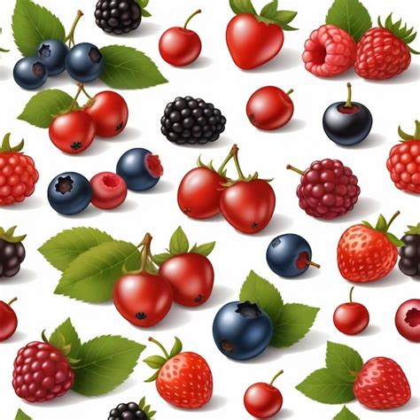 Premium Vector Berry Vector Set White Background Isolated A High Quality