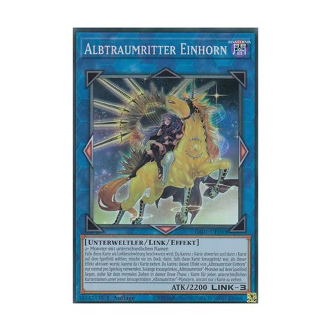 Albtraumritter Einhorn Alternate Art V 4 Platinum Secret Rare RA01