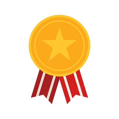 Premium Vector Gold Medal With Ribbon Vector Illustration
