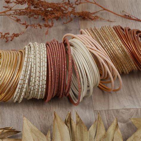 Autumnal Plain Matte Bangles From Bees Fabric Jewelry Fancy