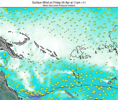 Solomon Islands Surface Wind on Friday 03 Sep at 11pm SBT