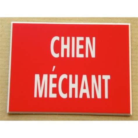 Plaque gravée panneau CHIEN MÉCHANT 150 x 200 mm Cdiscount Animalerie