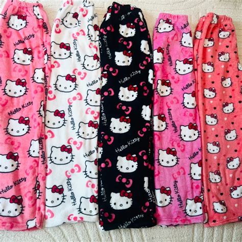 Kawaii Sanrio Hello Kitty Meisje Pyjama Broek Zwart Vrouwen Zachte