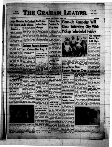 The Graham Leader (Graham, Tex.), Vol. 73, No. 46, Ed. 1 Thursday, June 23, 1949 - The Portal to ...