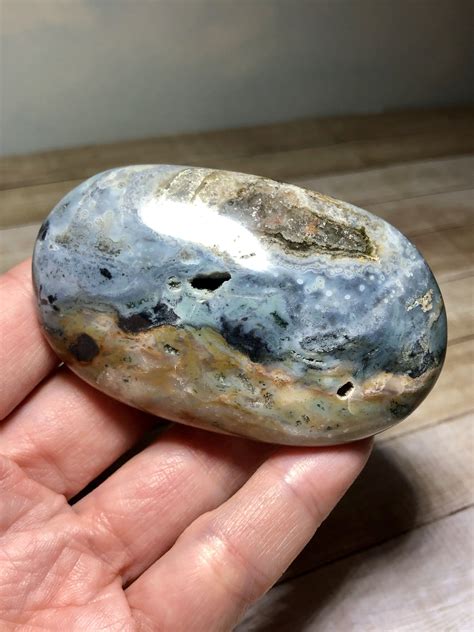 Ocean Jasper Palm Stone Large Ocean Jasper Stone With Crystals To