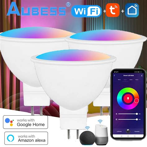 Wifi Smart Bulb Mr Tuya Led Lamps App Control Dimmable W Lm Rgb