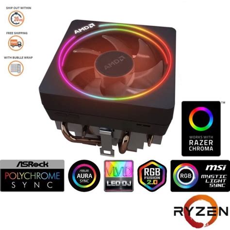 Amd Wraith Prism Cpu Cooler Fan Rgb Heatsink Socket Am Am Am Am