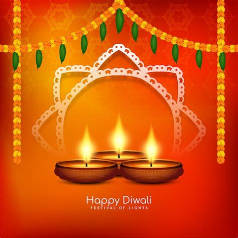 Elegante Fondo De Saludo Del Festival Tradicional Happy Diwali Vector