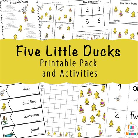 Your Kids Will Love This Five Little Ducks Counting Printable Set