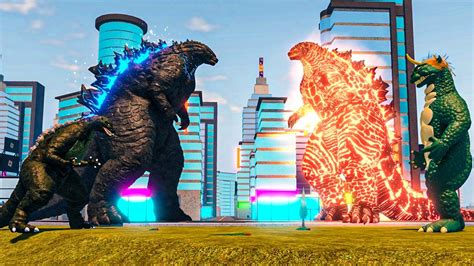 Godzilla JR And Godzilla 2019 Vs Gabara And Thermo Godzilla Roblox