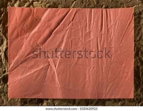 Red Crumpled Wrinkled Paper Texture Background Stock Photo