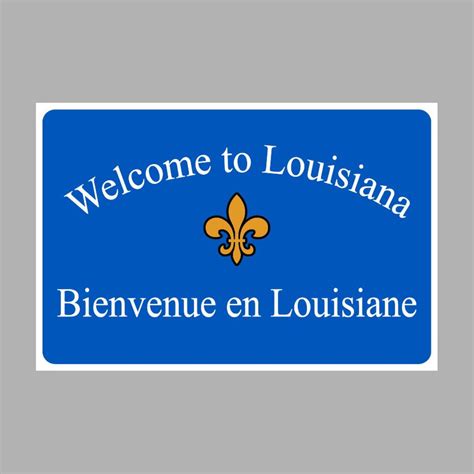 Welcome To Louisiana Sign Vector Eps Dxf Svg Png Vinyl Cutter Ready T Shirt Cnc Clipart