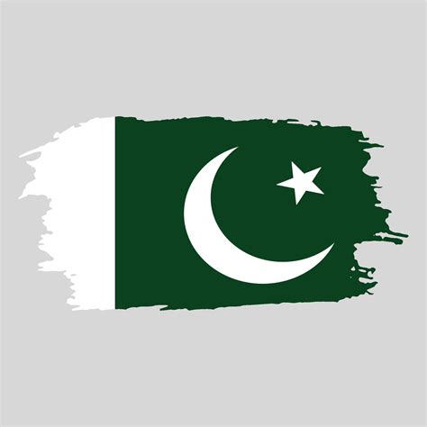 Brush painted national emblem of Pakistan country on white background ...