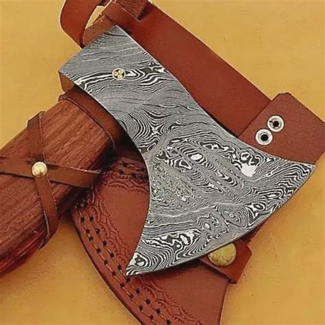 Handmade Damascus Steel Hatchet Tomahawk Hunting Viking Axe Inspire