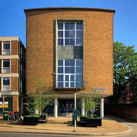 The distinctive architecture of Guildford Library, located on North ...