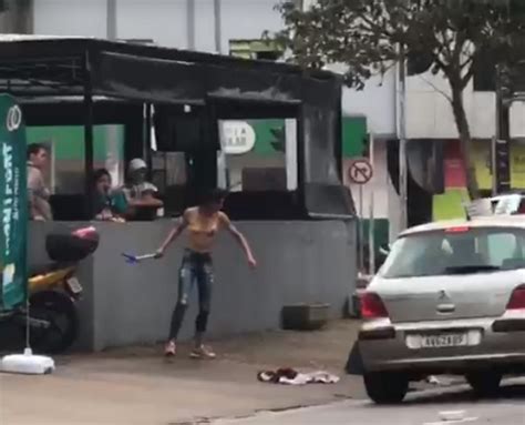 Vídeo mostra mulher agredindo homem no Centro de Cascavel CGN O