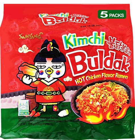 Samyang Hot Chicken Flavor Ramen Buldak Kimchi Noedels 5 X 135 Gram Bol