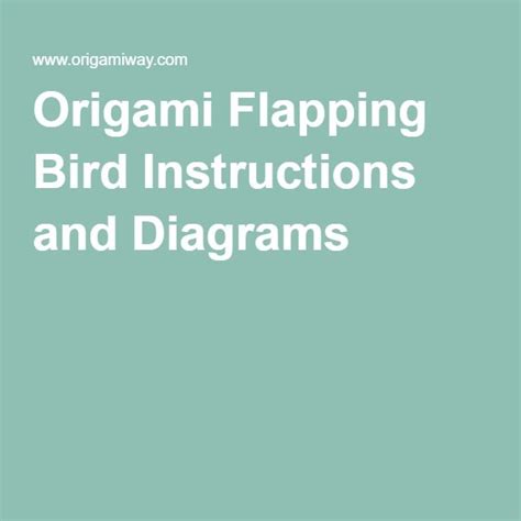 Origami Flapping Bird Instructions and Diagrams | Origami flapping bird, Flapping bird, Origami