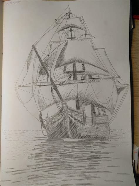 Pirate ship (used picture for reference) : r/sketches