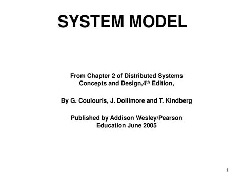 System Model From Chapter Of Distributed Systems Concepts And Design