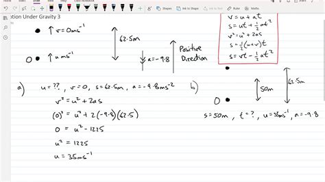 Vertical Motion Under Gravity Example Youtube