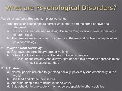 Ppt Psychology Chapter 16 Psychological Disorders Powerpoint