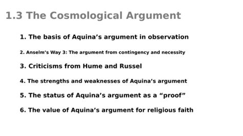 The Cosmological Argument Power Point And A Worksheet Teaching