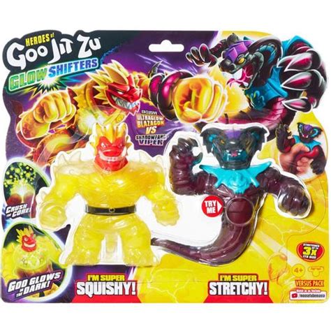 Heroes Of Goo Jit Zu Glow Shifters Versus Pack Ultraglow Blazagon And