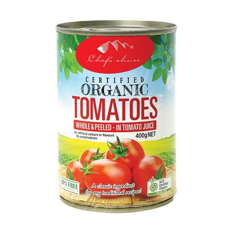 Certified Organic Whole Peeled Tomatoes Premium Gourmet Food